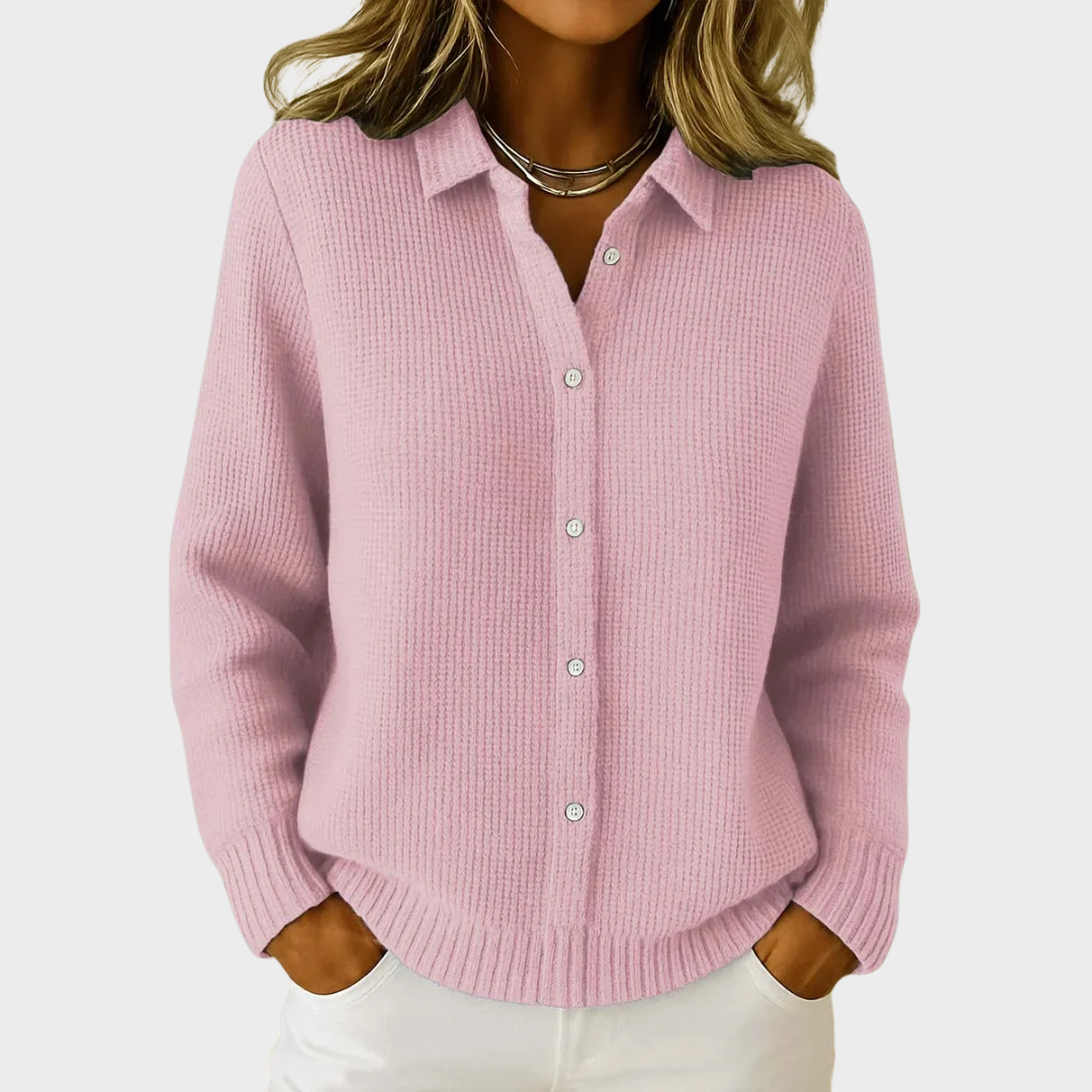 Tayla | Textured knitted coat with buttons