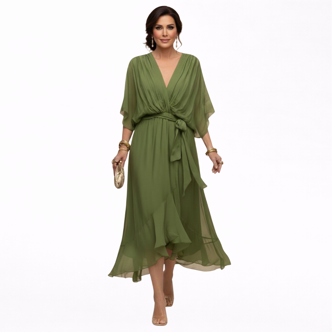 Monica | Chiffon Dress with V-Neck