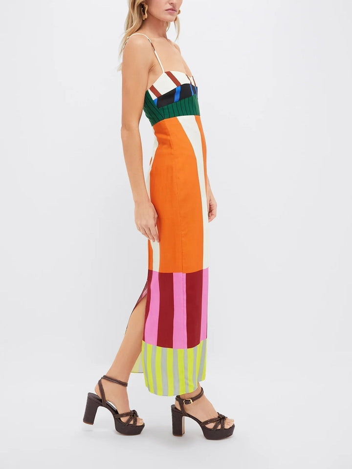 Paloma | Maxi Dress in Colourful Stripes