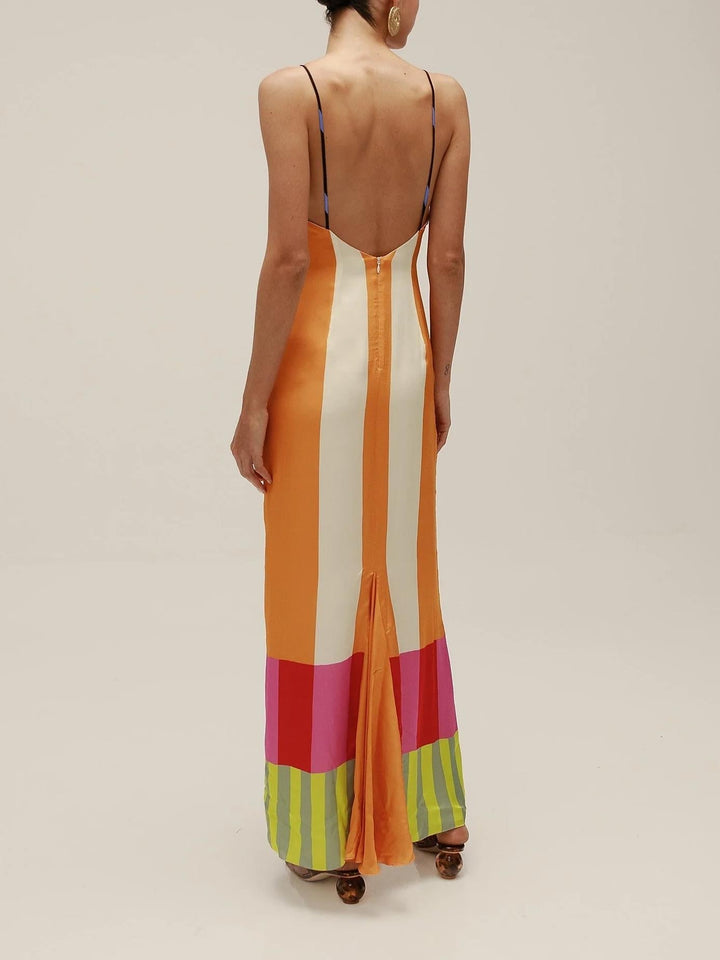 Paloma | Maxi Dress in Colourful Stripes