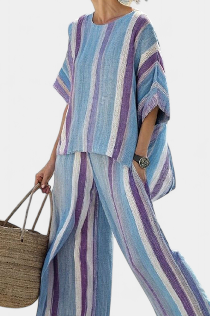 Laura - Lilac Striped Set