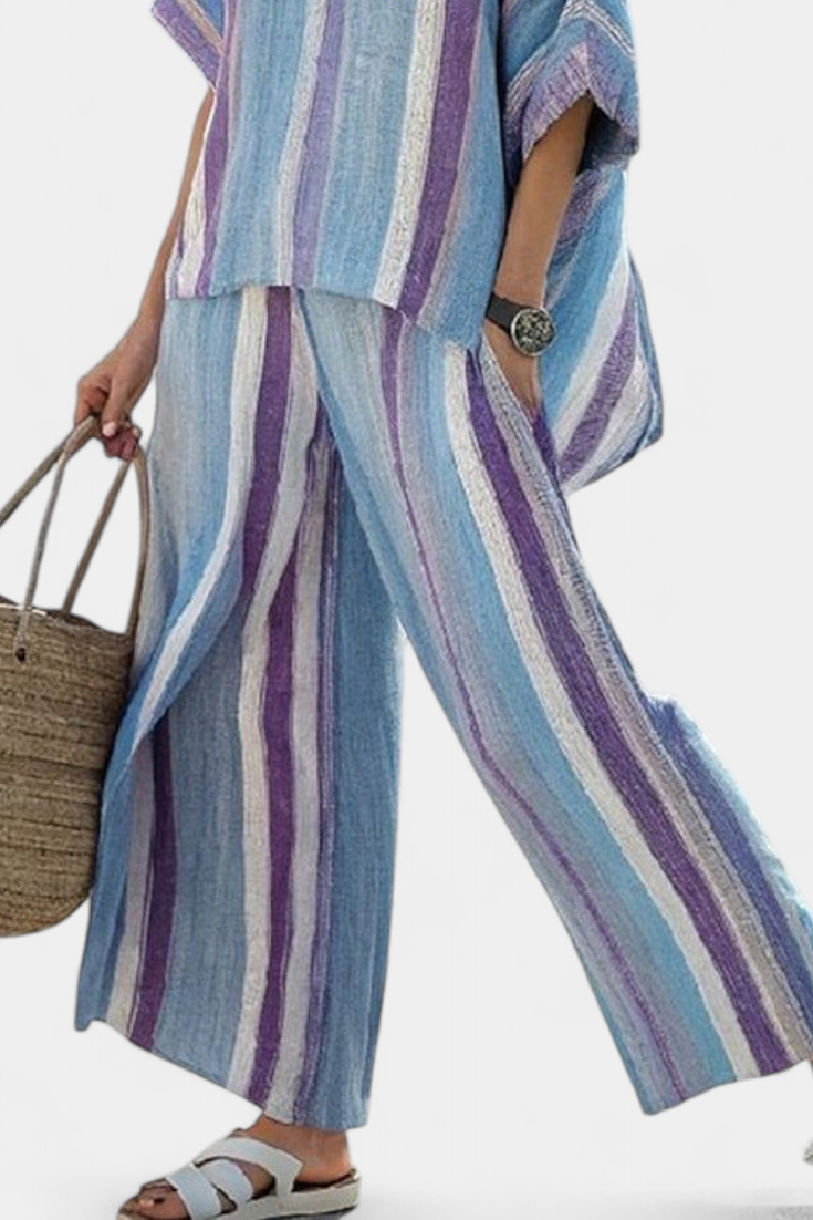 Laura - Lilac Striped Set