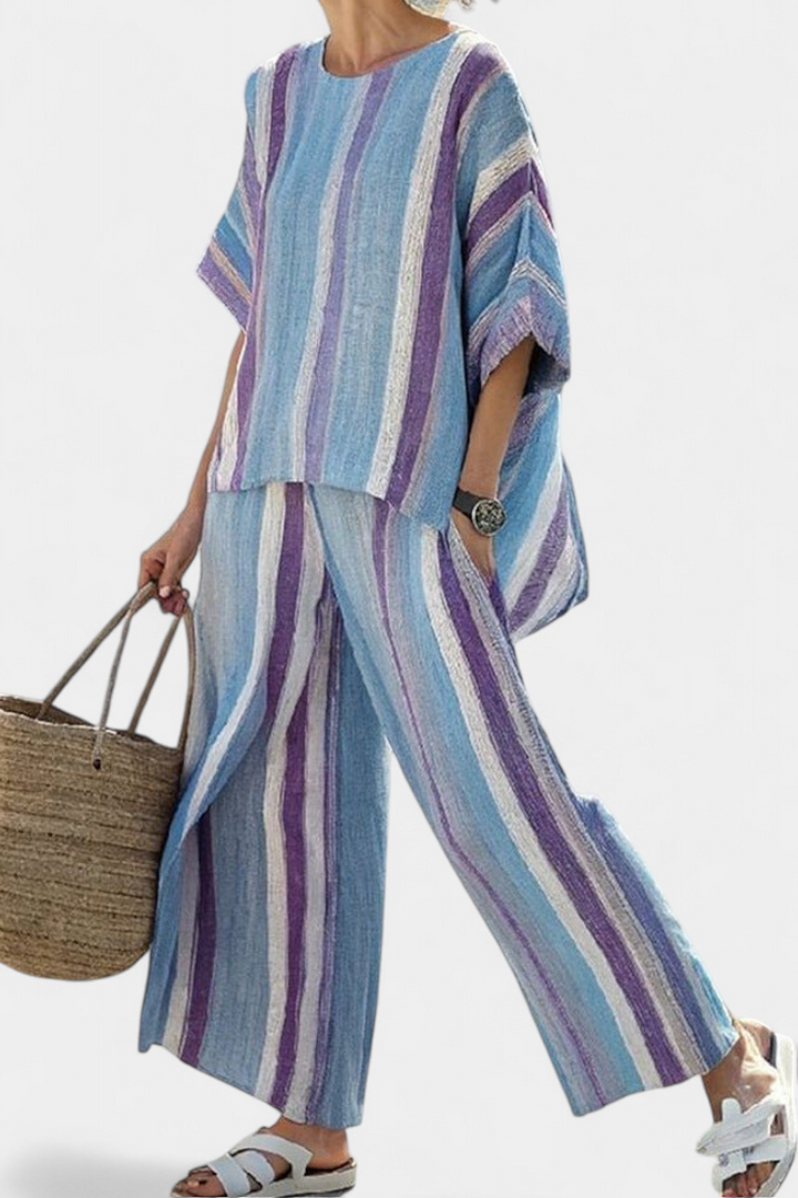 Laura - Lilac Striped Set