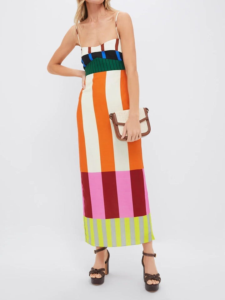 Paloma | Maxi Dress in Colourful Stripes